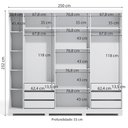Ver imagem 4 de Guarda Roupa 3 Portas de Correr 6 Gavetas e Espelho F542 Kappesberg Branco