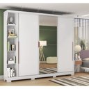 Ver imagem 2 de Guarda Roupa 3 Portas de Correr 6 Gavetas e Espelho F542 Kappesberg Branco