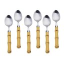Ver imagem 1 de Conjunto 6 Colheres para Mesa de Aço Inox com Cabo de Bambu 20cm 7383 - Lyor