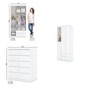 Ver imagem 3 de Quarto de Bebê com 1 Guarda Roupa 1 Cômoda e Berço 3 em 1 Abracadabra Espresso Móveis Branco