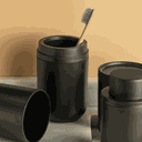 Ver imagem 2 de Kit Banheiro Lavabo Bold Porta Sabonete Liquido Porta Escova:preto