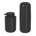 Ver imagem 1 de Kit Banheiro Lavabo Bold Porta Sabonete Liquido Porta Escova:preto