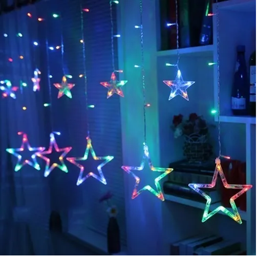 Fashion 110V-240V 138-LEDS Strobe  Christmas Stars Style Decorative String Light for Christmas Party
