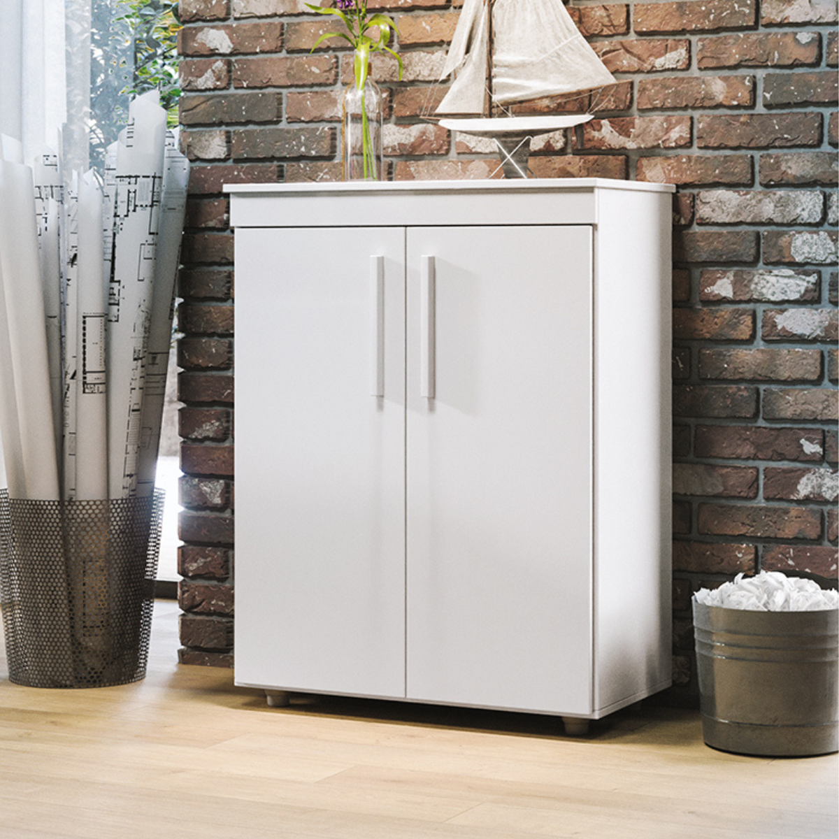 Armário Multiuso Escritório 2 Portas 2 Prateleiras Advantage Menor preço em Armário Multiuso Escritório 2 Portas 2 Prateleiras Advantage