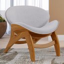 Ver imagem 2 de Poltrona Decorativa Orgânica Sala Living Kadosh L02 Linho Cinza - Lyam Decor