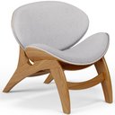 Ver imagem 1 de Poltrona Decorativa Orgânica Sala Living Kadosh L02 Linho Cinza - Lyam Decor