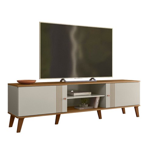 Rack 180 cm 2 Portas para TV Ate 75 Polegadas Molly Ptl:Off White Nature