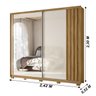 Guarda Roupa Casal 2 Portas Deslizantes com Espelho 3 Gavetas Dhara - 3