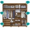 Guarda Roupa Casal 2 Portas Deslizantes com Espelho 3 Gavetas Dhara - 2
