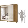 Guarda Roupa Casal 2 Portas Deslizantes com Espelho 3 Gavetas Dhara - 4