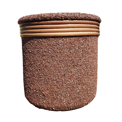 Kit Vaso de Barro Areia Terrilho 16cm Marrom