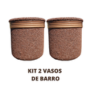 Ver imagem 2 de Kit Vaso de Barro Areia Terrilho 16cm Marrom