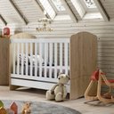 Ver imagem 5 de Quarto de Bebê com 1 Guarda Roupa 1 Cômoda e Berço 3 em 1 Abracadabra Espresso Móveis Branco/Rústico