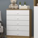 Ver imagem 6 de Quarto de Bebê com 1 Guarda Roupa 1 Cômoda e Berço 3 em 1 Abracadabra Espresso Móveis Branco/Rústico