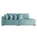 Ver imagem 2 de Sofá 3lugares Modulado Chaise Almofada Solta Molas Isa Be Linho Verde Claro 2,1m