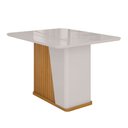 Ver imagem 1 de Mesa de Madeira Harmonia 120 Cm com Vidro Naturalle/off White - Móveis Bechara