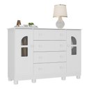 Ver imagem 4 de Cômoda Infantil 125cm 2 Portas com Vidro e 4 Gavetas Nina Multimóveis Mp4506 Branco