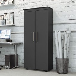 Armário Multiuso Escritório 2 Portas 4 Prateleiras 1 Gaveta Advantage Preto/Black - 1 Armário Multiuso Escritório 2 Portas 4 Prateleiras 1 Gaveta Advantage Preto/Black - 1