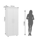 Ver imagem 4 de Armário Multiuso Escritório 2 Portas 4 Prateleiras 1 Gaveta MDF Branco Advantage