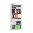 Ver imagem 3 de Armário Multiuso Escritório 2 Portas 4 Prateleiras 1 Gaveta MDF Branco Advantage
