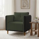 Ver imagem 1 de Poltrona Decorativa Aviv para Sala Escritório Recepção Luxo Linho Premium Easy Clean Corino Premium