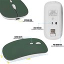 Ver imagem 4 de Teclado e Mouse sem Fio A6732 Slim Recarregável Verde Escuro Alta Compatibilidade com Bluetooth Usb
