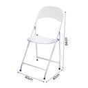 Ver imagem 2 de Conjunto de Mesa 60x60 em Aço Dobrável com 4 Cadeiras - Branco