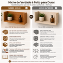 Ver imagem 2 de Nicho de Parede MDF 120cm Decorativo Sala Quarto Marrom