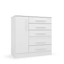 Ver imagem 2 de Cômoda para Quarto 1 Porta 5 Gavetas Advantage Branco