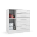 Ver imagem 3 de Cômoda para Quarto 1 Porta 5 Gavetas Advantage Branco