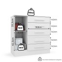 Ver imagem 5 de Cômoda para Quarto 1 Porta 5 Gavetas Advantage Branco