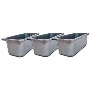 Kit 3 Cuba Expositora Vitrine Gelato Sorvete Abs Cor Cinza
