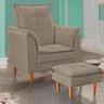 Poltrona Decorativa Sala de Estar Quarto Leitura Azera Suede Cor:bege Escuro - 3