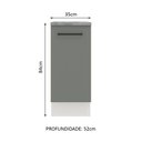 Ver imagem 3 de Balcão Armário de Cozinha 35 cm 1 Porta Branco/Cinza Agata Madesa