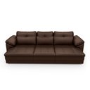 Ver imagem 6 de Sofá Retrátil Elétrico Sala de Estar Nolan Bipartido 297cm Conforto Premium em Couro Marrom Brilho G