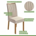 Ver imagem 7 de Conjunto Sala de Jantar 4 Lugares Retangular Tampo Vidro/MDF Mesa e Cadeiras Apogeu Amêndoa Clean/Off White/Bege