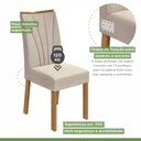 Ver mais imagens de Conjunto Sala de Jantar 4 Lugares Retangular Tampo Vidro/MDF Mesa e Cadeiras Apogeu Amêndoa Clean/Off White/Bege