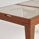 Ver imagem 5 de Mesa de Jantar 4 a 6 Lugares Retangular Extensível Tampo de Vidro/MDF Paris Marrom/Mel
