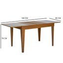 Ver imagem 6 de Mesa de Jantar 4 a 6 Lugares Retangular Extensível Tampo de Vidro/MDF Paris Marrom/Mel