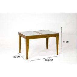 Mesa de Jantar Extensível Tampo de Vidro/MDF 120x80cm Paris  - 4