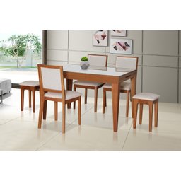 Mesa de Jantar Extensível Tampo de Vidro/MDF 120x80cm Paris  - 3