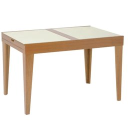 Mesa de Jantar Extensível Tampo de Vidro/MDF 120x80cm Paris  - 1