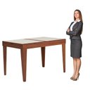 Ver imagem 4 de Mesa de Jantar 4 a 6 Lugares Retangular Extensível Tampo de Vidro/MDF Paris Marrom/Mel