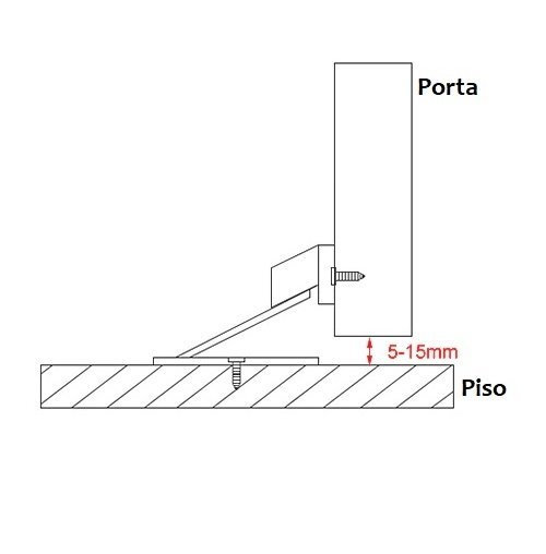 Batente Porta Pivotante Magnético Íma Prendedor Trava Porta cor:preto - 5