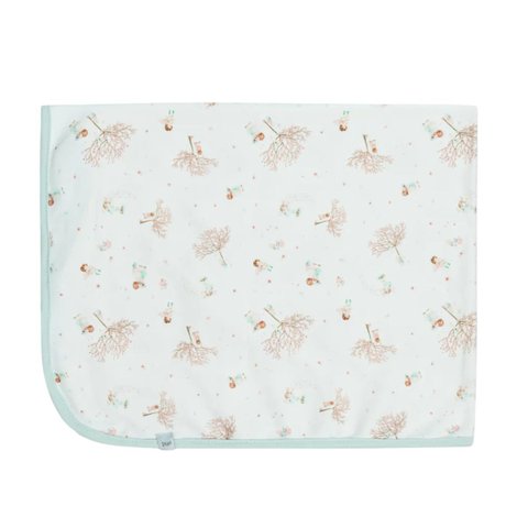 Cueiro Bebê Estampado Suedine Menina Cerejeira Bege - Hug