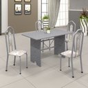 Ver imagem 4 de Kit 4 Cadeiras Tubular Bianca Branco/Martelado Perola/Botanic Bege