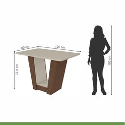 Conjunto Sala de Jantar Mesa 120x80cm Tampo Vidro/MDF com 4 Cadeiras Apogeu Móveis Lopas - 7