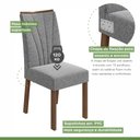 Ver imagem 5 de Conjunto Sala de Jantar Mesa 120x80cm Tampo Vidro/MDF com 4 Cadeiras Apogeu Móveis Lopas