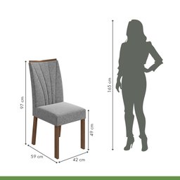 Conjunto Sala de Jantar Mesa 120x80cm Tampo Vidro/MDF com 4 Cadeiras Apogeu Móveis Lopas - 8