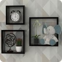 Ver imagem 1 de 3 Nichos para Quarto de Bebê Infantil Parede Preto